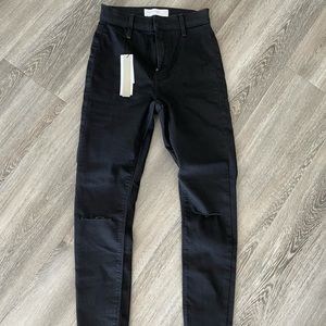 Topshop Black Joni Jeans with Rips